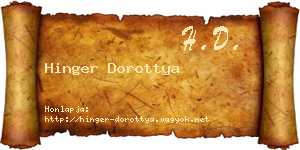 Hinger Dorottya névjegykártya